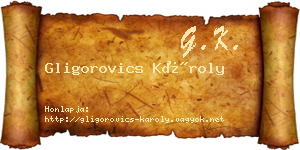 Gligorovics Károly névjegykártya