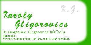 karoly gligorovics business card